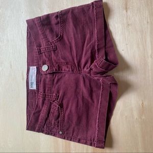 RSQ-(Res-Kyoo) Women’s Size 0 Malibu Shorts, Burgundy